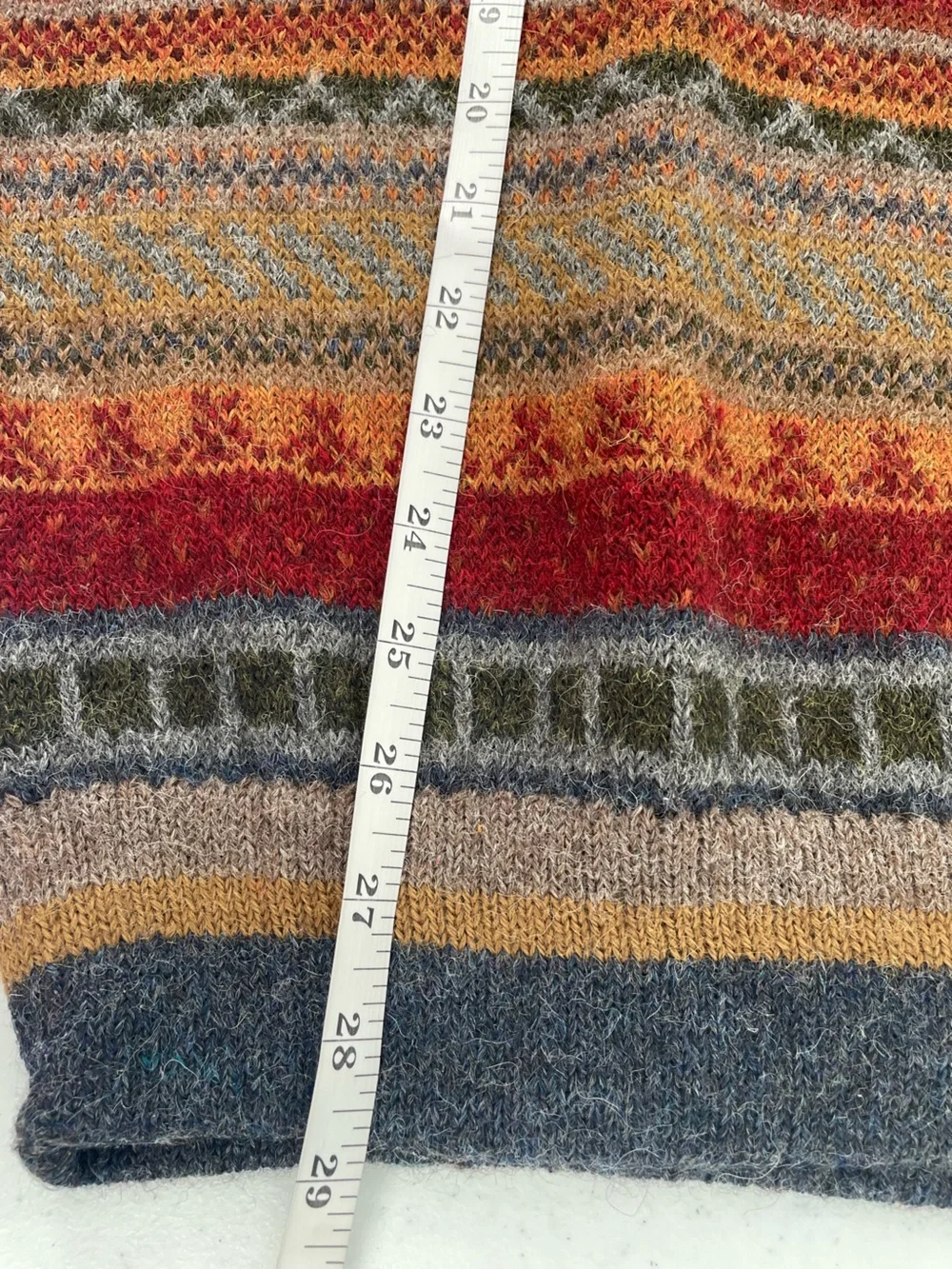 VTG Waliki 100% Alpaca Wool Quarter Zip Sweater XL Boho Geometric Grandpa Core